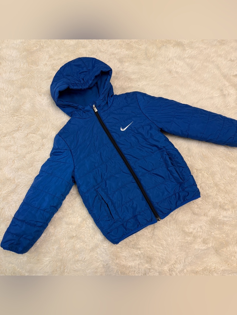 Nike Boy's Royal Blue Full-Zip Puffer Jacket Coat